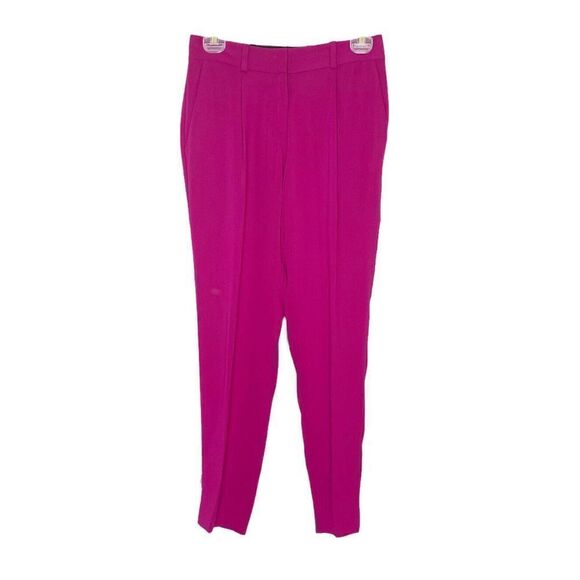 Diane von Furstenberg Women’s Jacques Cady Crepe Pants Sz 0 Fuchsia - Picture 3 of 9